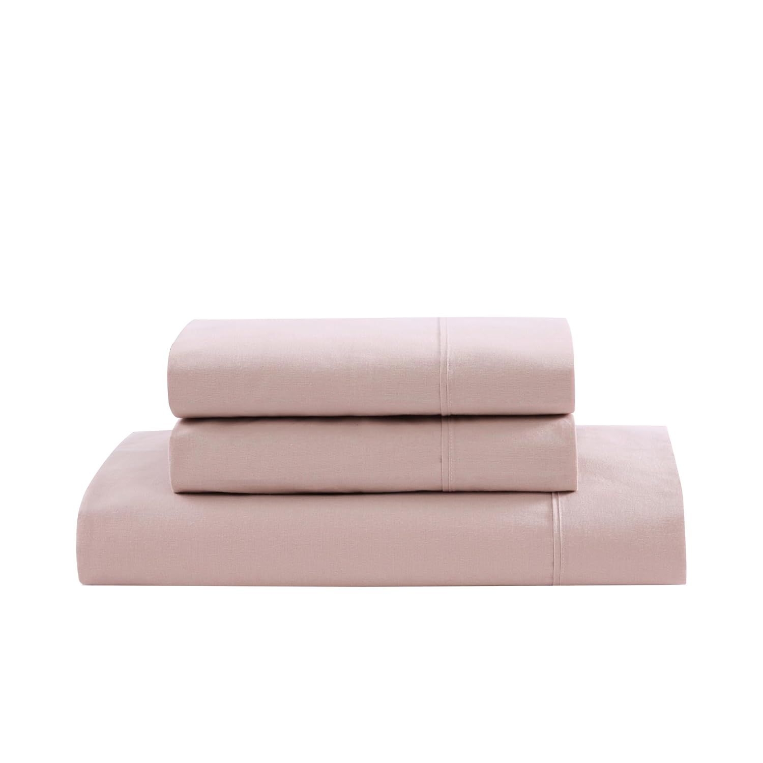 LANE LINEN 100% Organic Cotton Bedsheet Set for Double Bed, Oeko-TEX Certified, Soft, Breathable & Comfortable Fabric, Machine Washable, Includes 1 Flat Sheet & 2 Pillow Covers - Sepia Rose