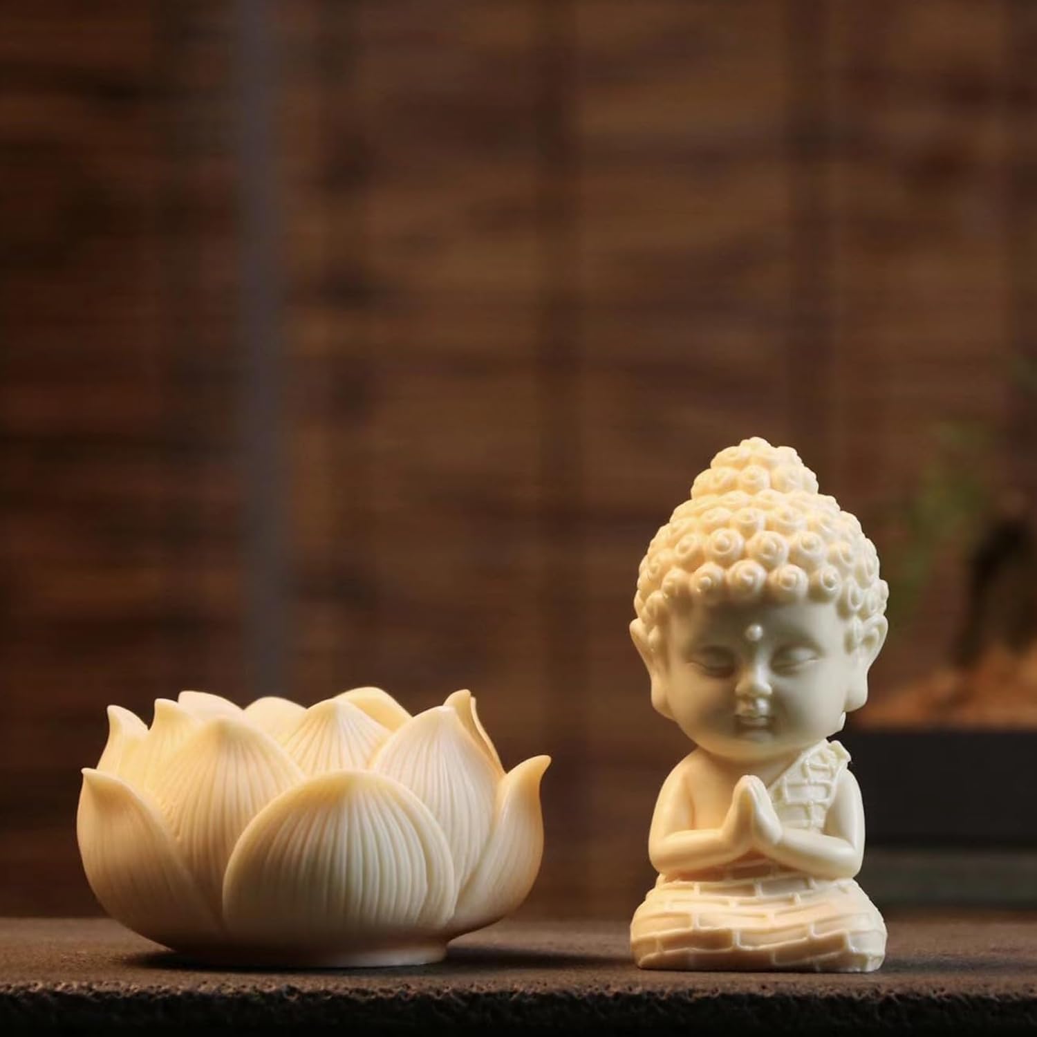 Buddha with Lotus Show Pieces for Home Decor Living Room Decor Items | Cute Showpieces Gift Item for Decoration | Serene Center Table Tv Showcase Office Interior Statue Figurines