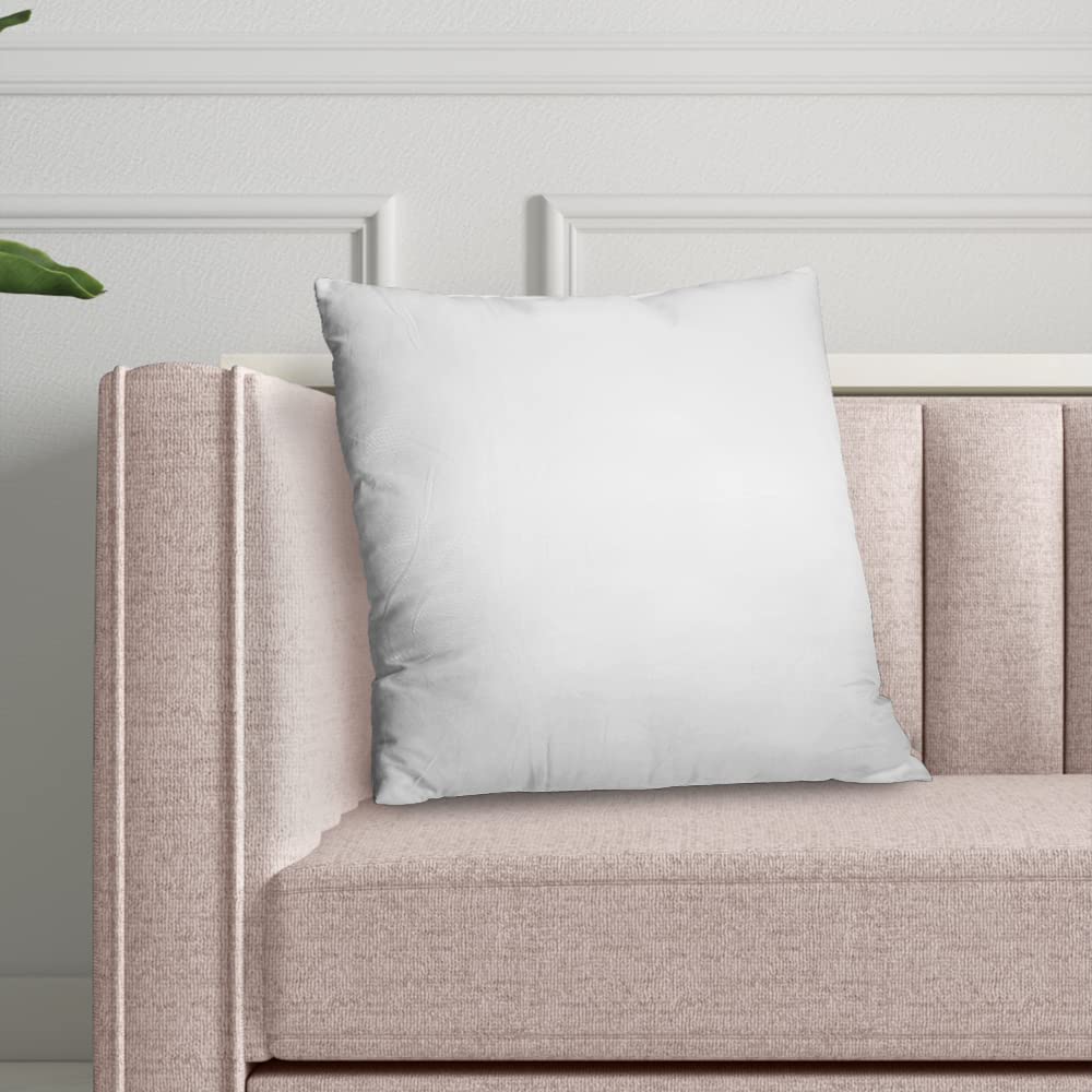Wakefit Cushion for Sofa | Super Soft Fabric Cushion Pillow, Throw Pillow for Sofa | Premium Fresh Hollow Fibre Filling | 16x16 Inches | White | Set of 5