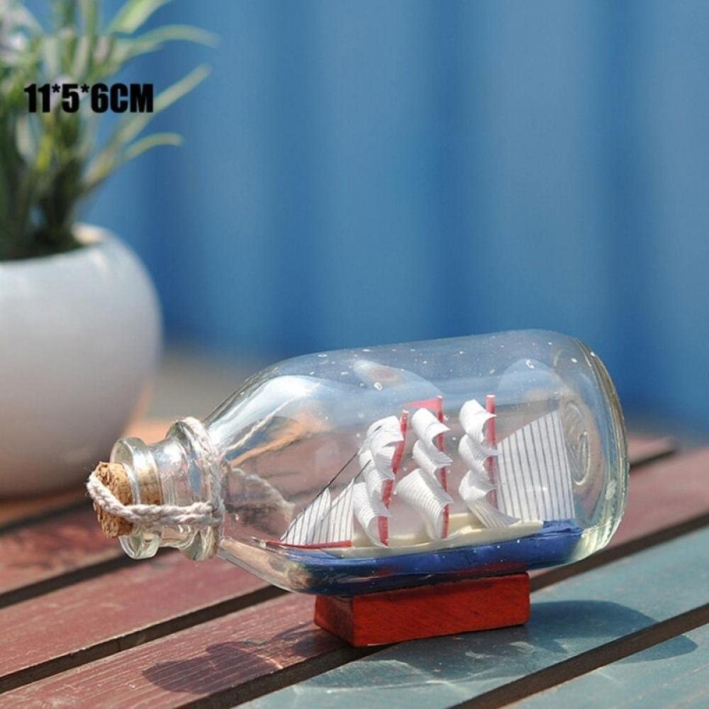 Mini Ship in a Glass Bottle Decorative Showpiece | Gift for Him/Her, Valentine Decor, Home, Office, Desk, Car Dashboard, Cake Topping Gift for Bedroom & Home Decor
