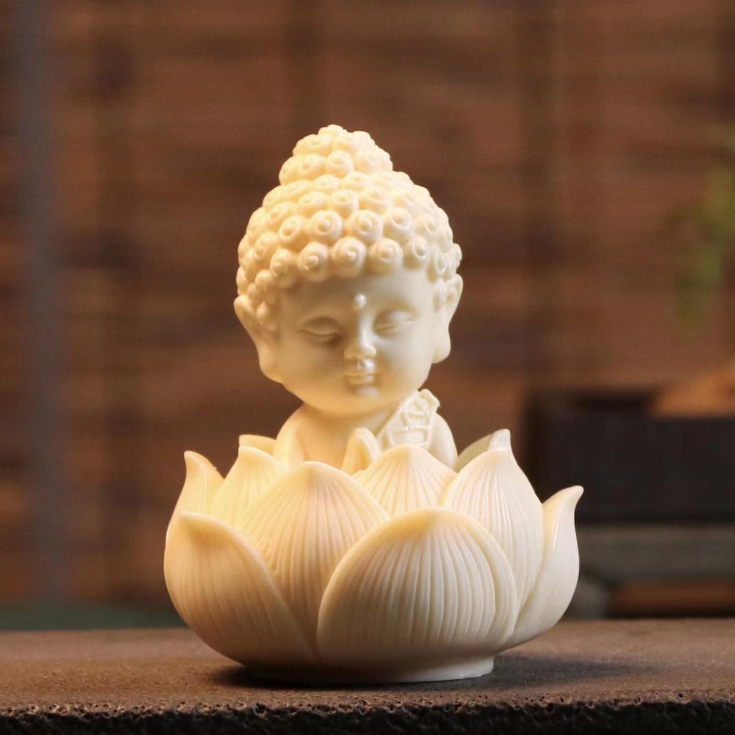 Buddha with Lotus Show Pieces for Home Decor Living Room Decor Items | Cute Showpieces Gift Item for Decoration | Serene Center Table Tv Showcase Office Interior Statue Figurines