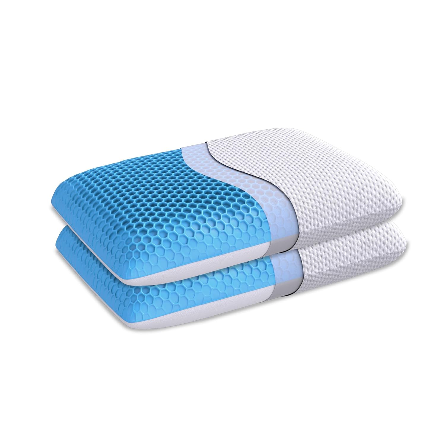 The Sleep Company SmartGRID Hybrid Pillow | Neck & Shoulder Support Sleeping Pillow | Ideal for Side Sleepers | 26 x 16 Inches | 5" Height | White | Pack of 2