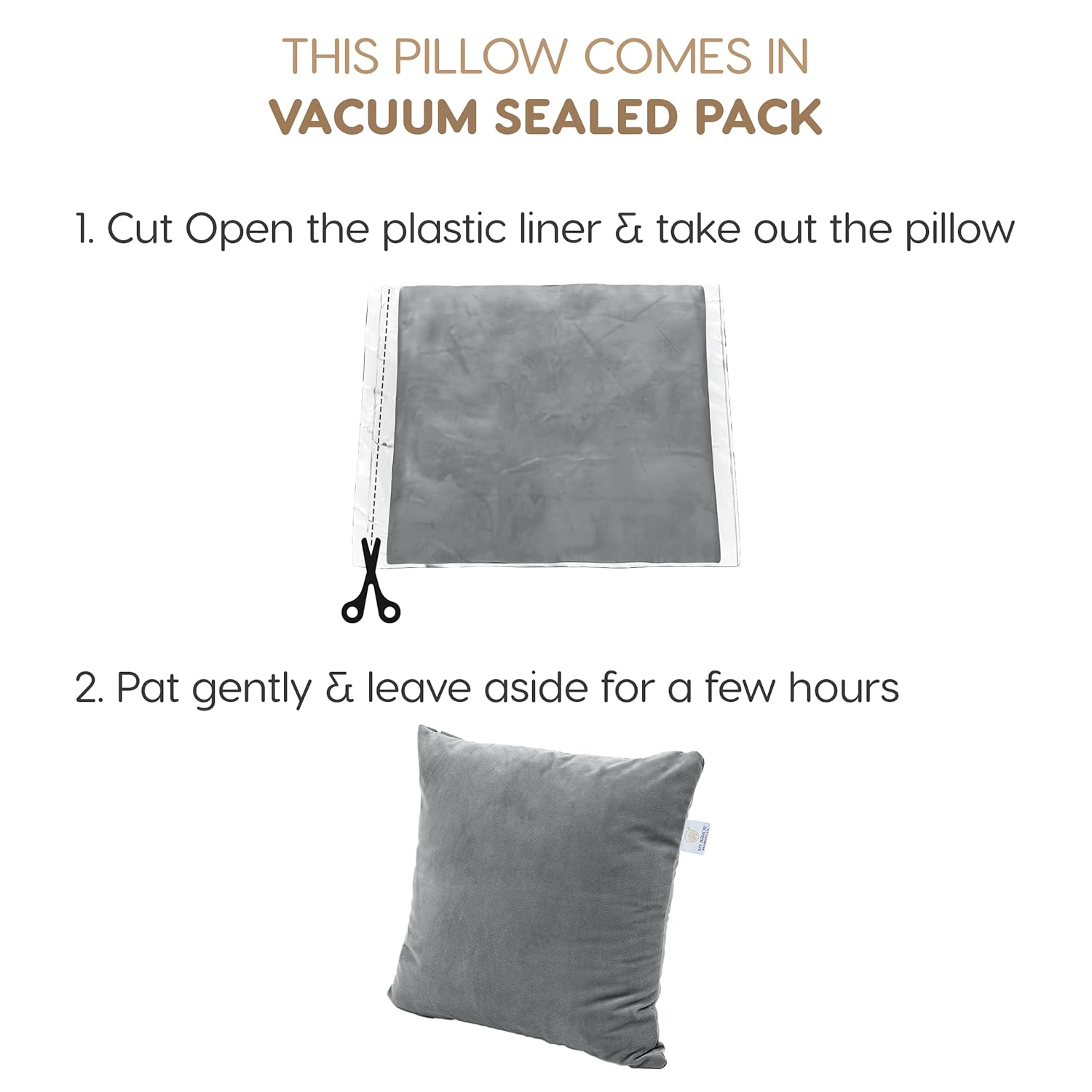 MY ARMOR Microfibre Cushion for Sofa | Set of 5 Soft & Fluffy Square Sofa Cushions | Decorative Sofa Pillows for Bed, Chair, Car & Living Room | Velvet Cover | Grey | 18 x 18 Inch