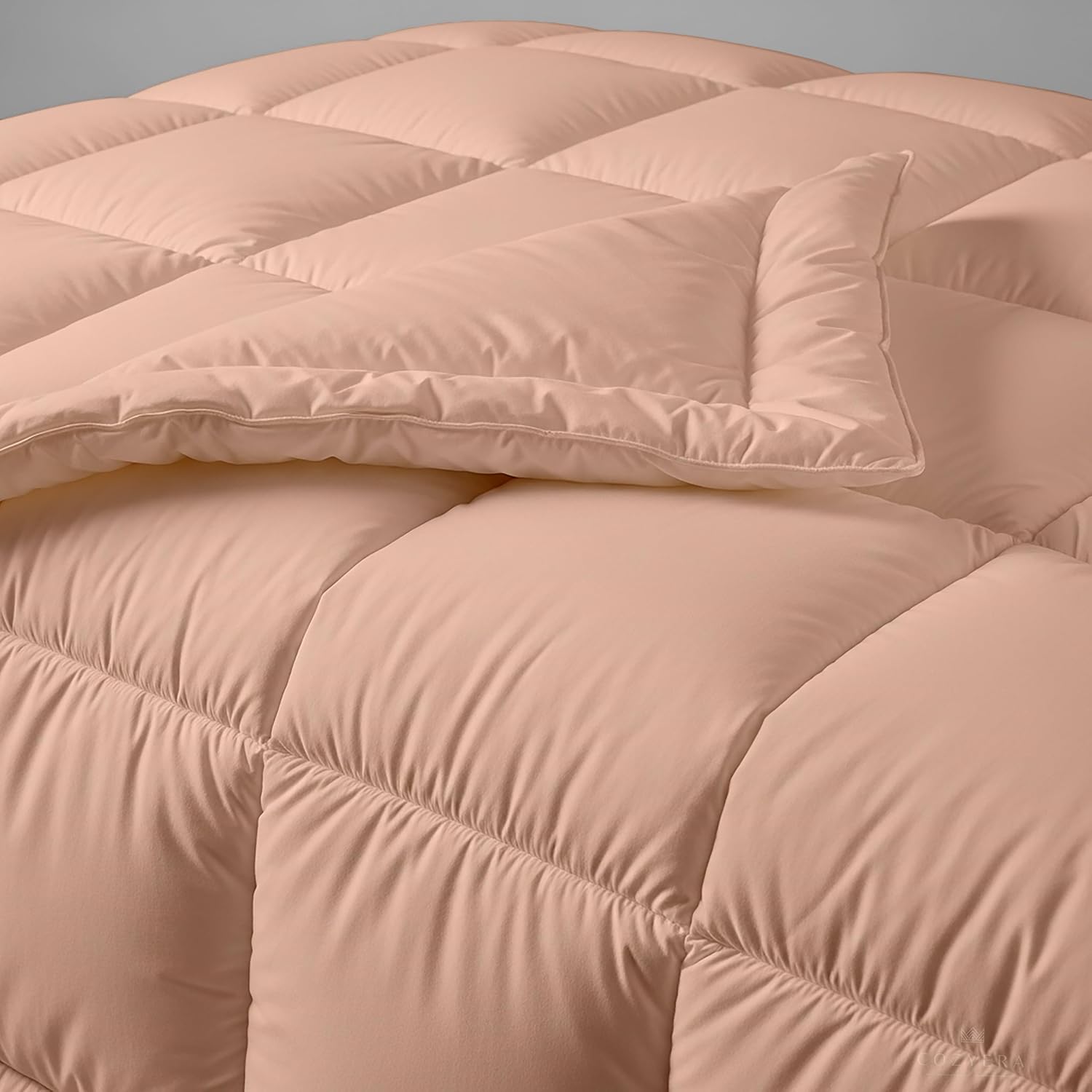 Comforter Set Double Bed| 450 GSM Microfiber Blanket for Winter Double Size (90x100 Inch) Quited Blanket|Extra Warmth Blankets for Winter and Breathable Comforter|Peach