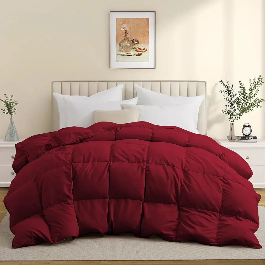 500 GSM Heavy Winter Quilt Comforter King Size  - Super Comfort Winter Blanket 500 GSM Microfiber Fill - Duvet/Blanket King Size - Burgundy Color