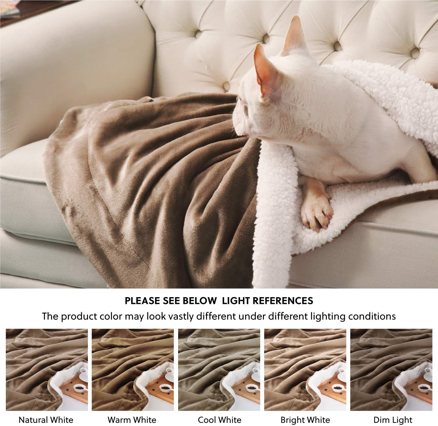 BSB HOME Polyester Micromink Summer Ac/Mild Winter/Heavy Winter Sherpa Blanket Super Soft Flannel Solid/Plain, Brown, Size 150 X 228 Cms (Approx 4X7 Ft) (Single), 200 TC