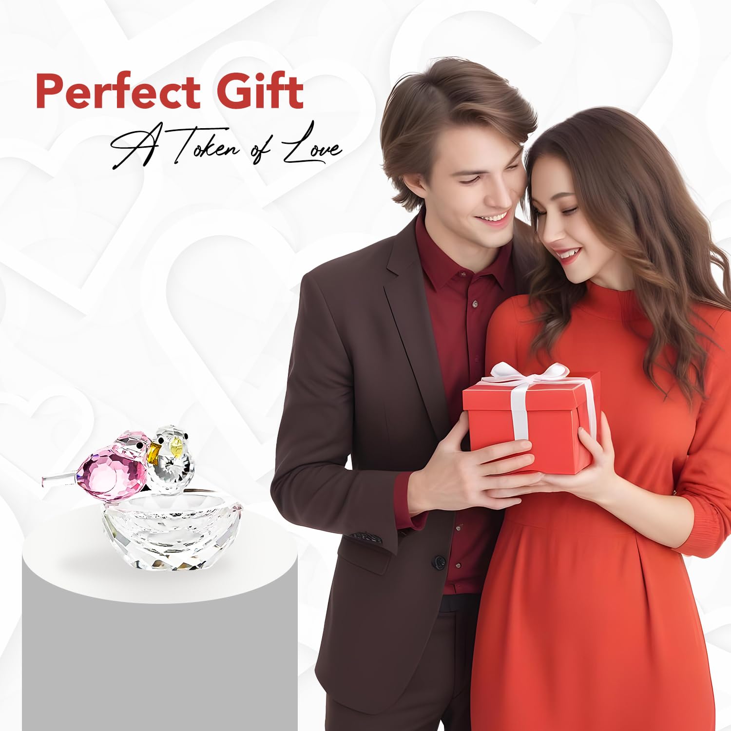 Crystal Birds Show Pieces for Home Decor Living Room Decorative Items | Glass Showpieces Gift Items for Decoration | Center Table Tv Showcase Office Desk Interior Statue Figurines