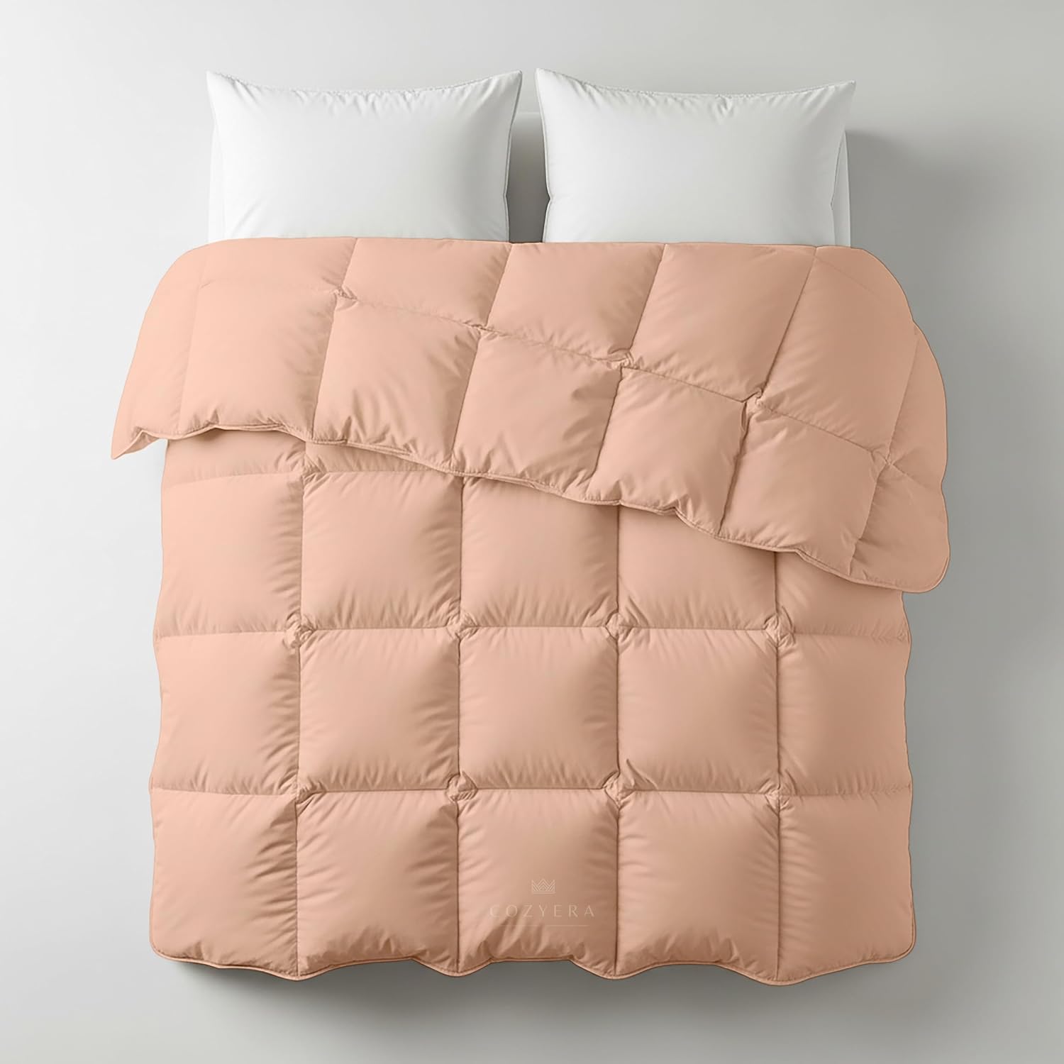 Comforter Set Double Bed| 450 GSM Microfiber Blanket for Winter Double Size (90x100 Inch) Quited Blanket|Extra Warmth Blankets for Winter and Breathable Comforter|Peach