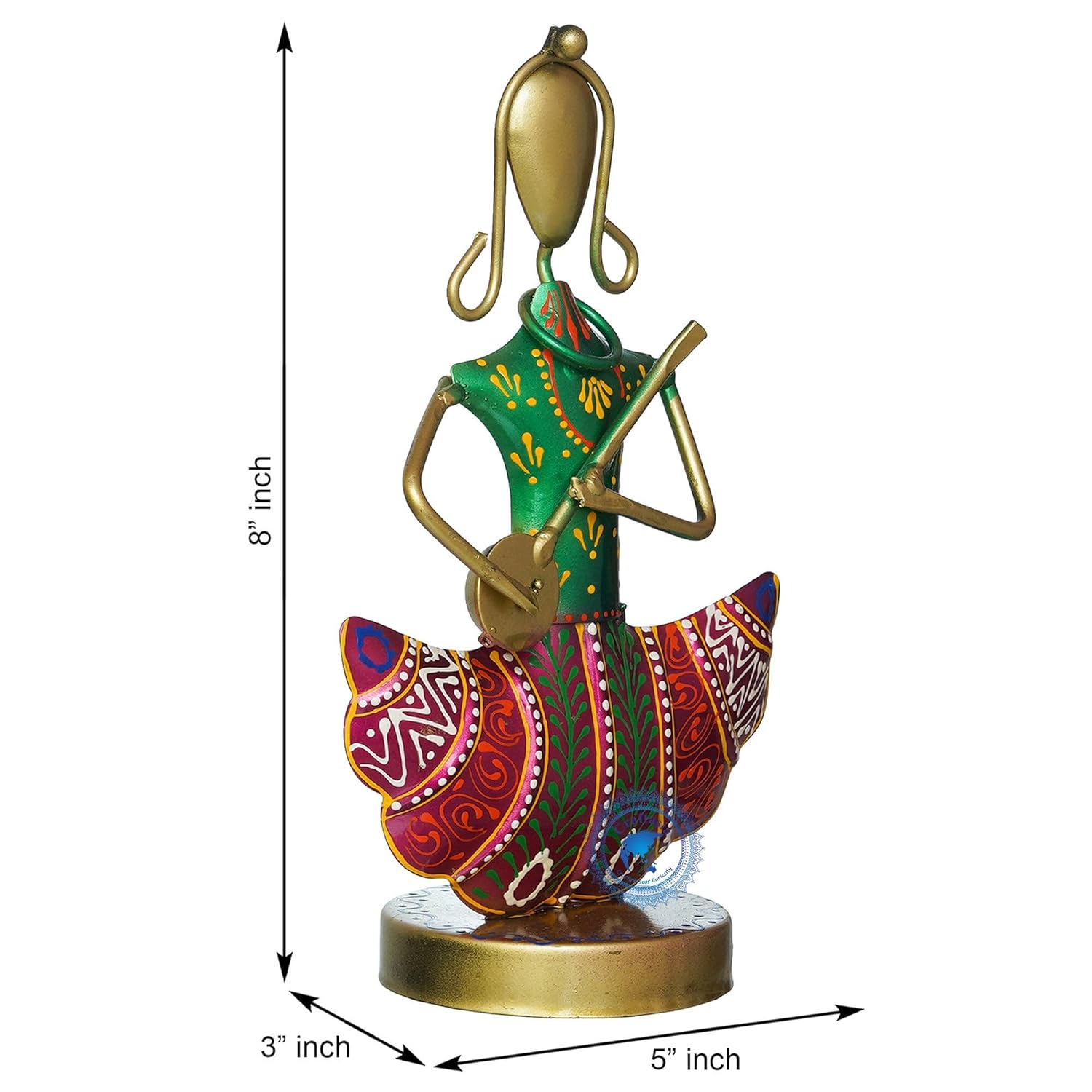 Metal Rajasthani Musicians Set of 2 Showpiece, Table Decorative Items, Decorative Items for Home,Antique Gift Items, Vintage Showpiece, Home Decoration Items. (Couple)