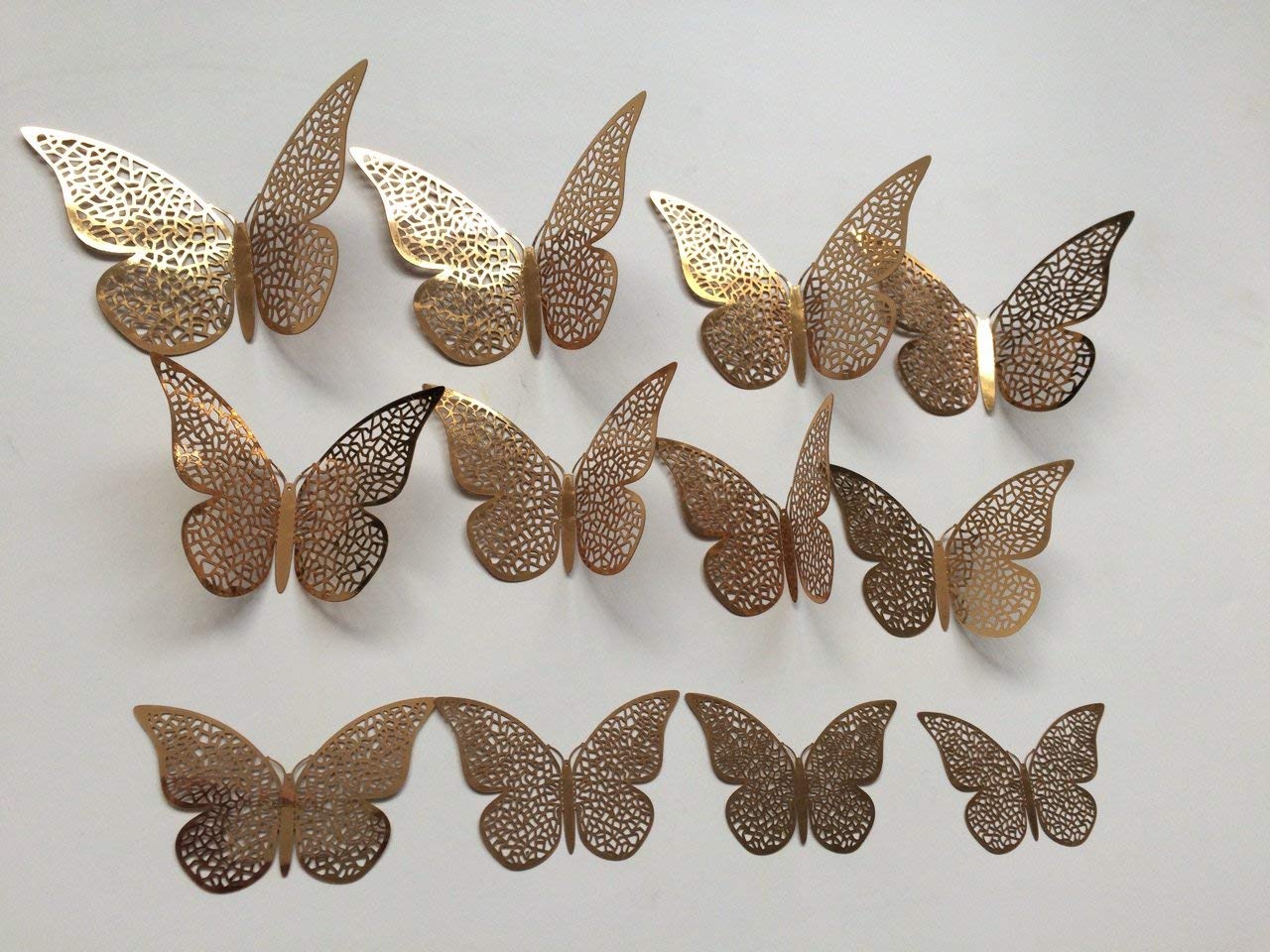 Home Decor Butterfly with Sticking Pad (Shimmer Golden, Set of 12) Visit the Xtore Store