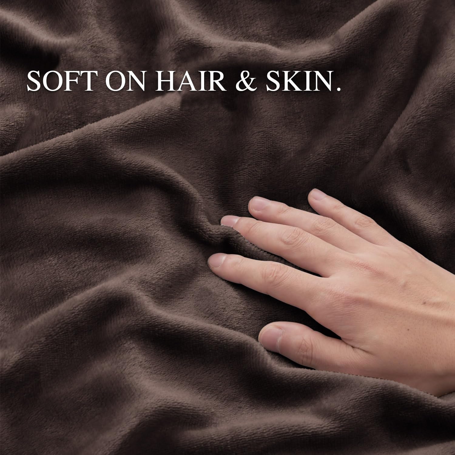 Cloth Fusion Flannel Warm Woolen Pillow Cover Set of 2 for Winter with Zipper Closure, Cozy Pillow Case Perfect for Warmth (18"X27" Inches, Brown)