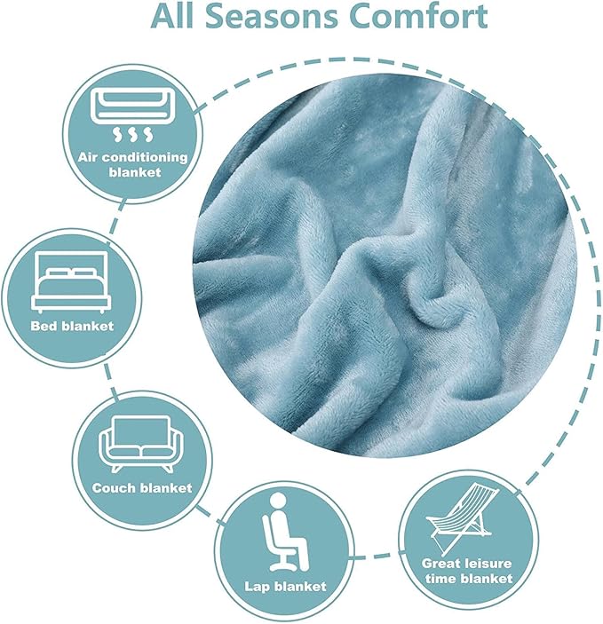 VAS COLLECTIONS® Premium Plush Single Blanket | 300 GSM Lightweight Cozy Soft for Bed, Sofa, Couch, Travel & Camping| 150x220 cm or 60X86 inches | New