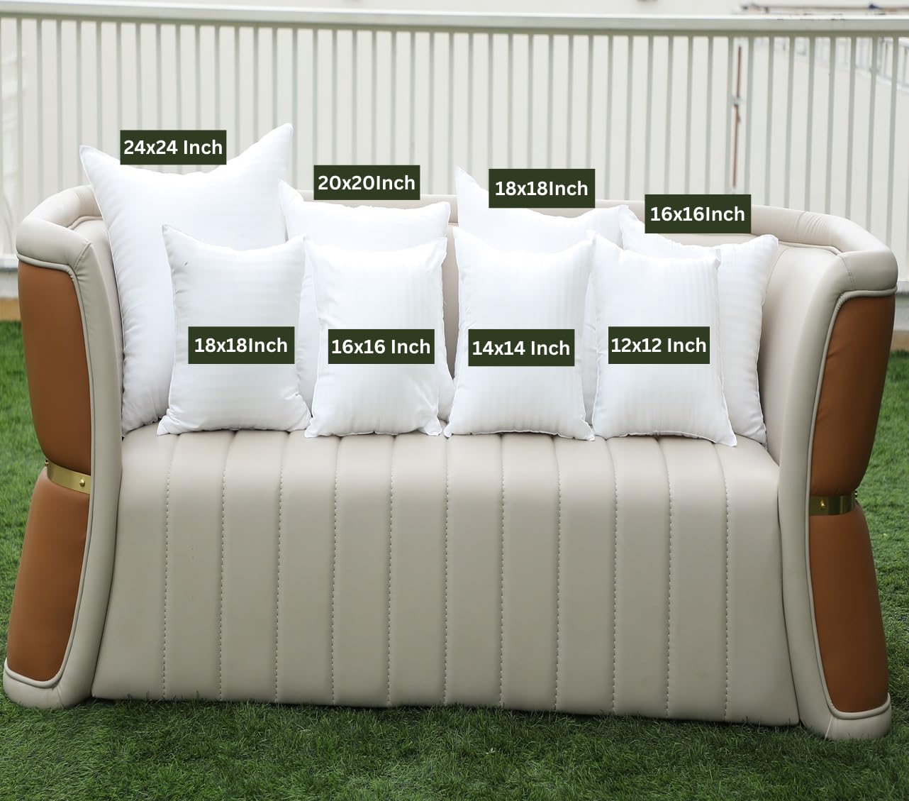 DAKSH Set of 6, 16 x 16 Inch Microfiber Filled Cushion Filler, Soft & Fluffy - Premium Hotel Quality Cushions - Sofa Cushions, Bed, Office, Cushion Pillow, Throw Pillow Insert - Chritmas Gifts - White