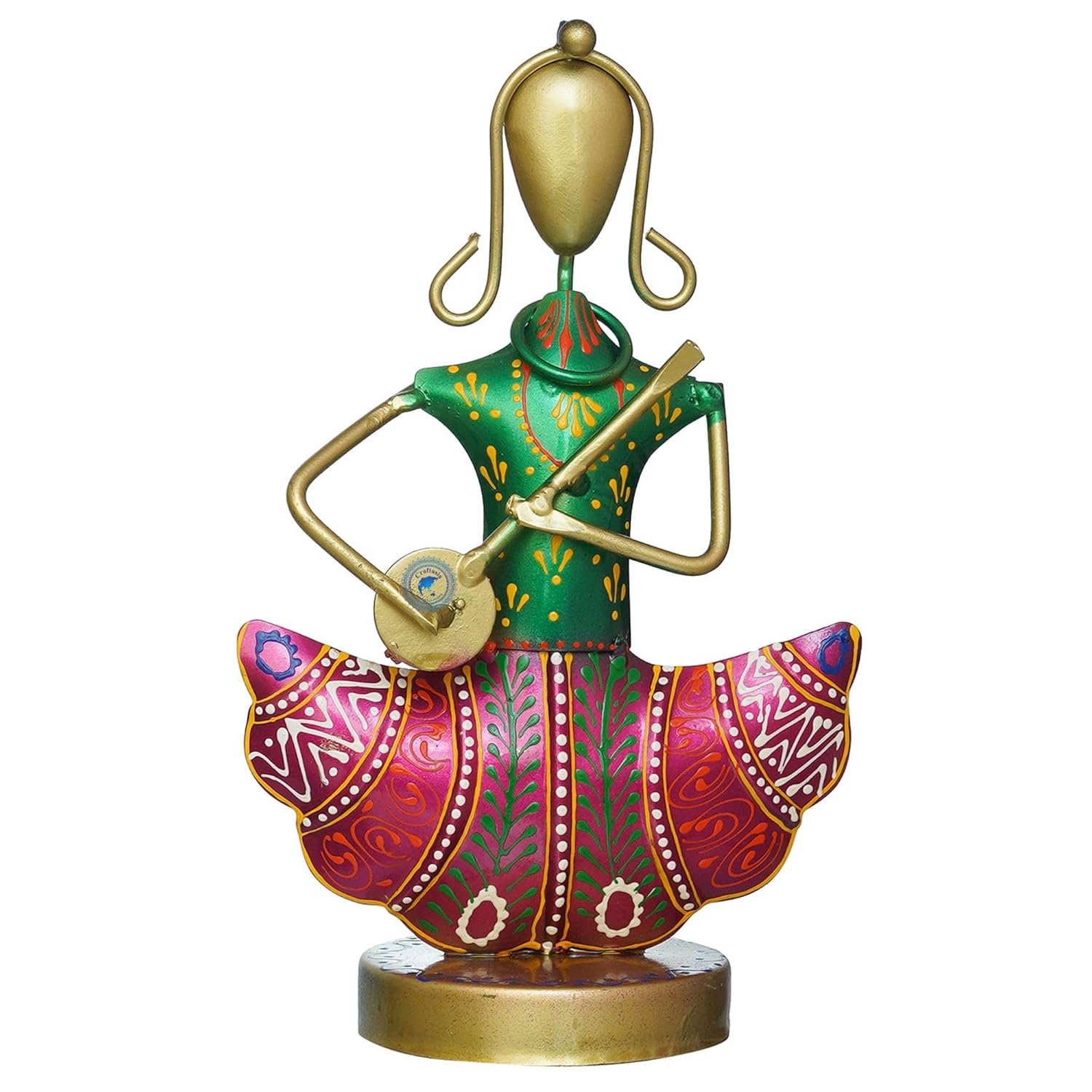 Metal Rajasthani Musicians Set of 2 Showpiece, Table Decorative Items, Decorative Items for Home,Antique Gift Items, Vintage Showpiece, Home Decoration Items. (Couple)