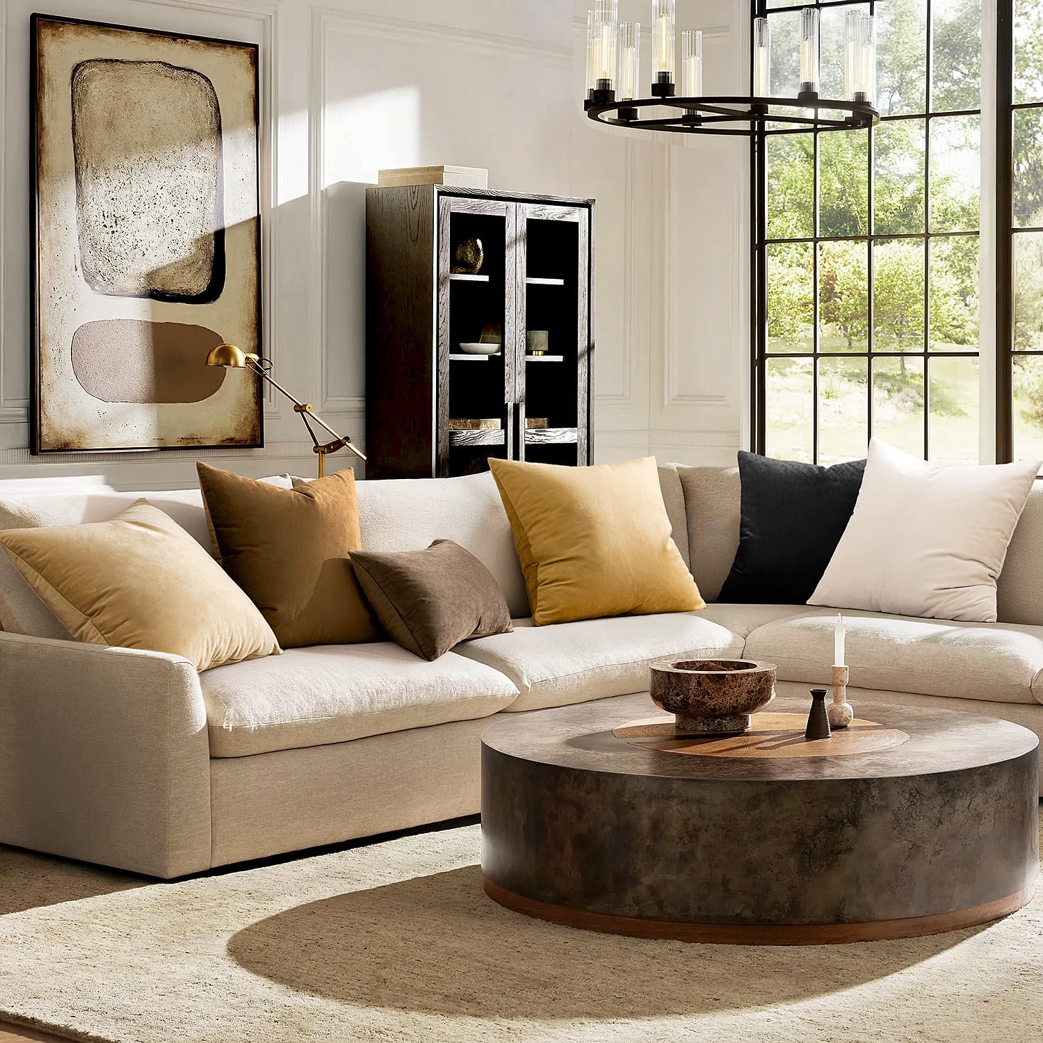 MIULEE Pack of 2 Velvet Soft Solid Decorative Square Throw Pillow Covers Set Cushion Case for Spring Sofa Bedroom Couch18x18 Inch Beige