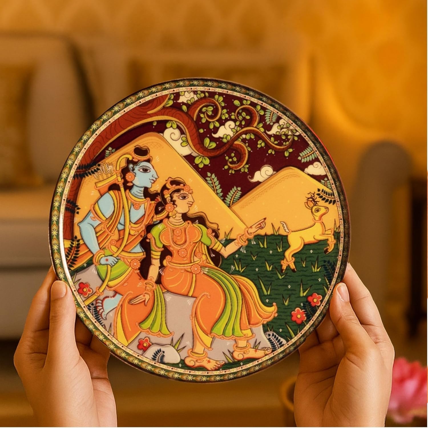 Ramayan Wall Plate for home decor | metal iron wall decor items for living room | gifts for family & friends | home decor and house warming gift items | wall art & showpiece| Set of 9