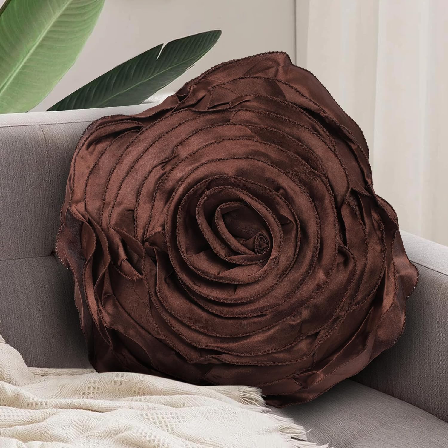 JDX m Latest Desighner Cushion Cover for Living Room and Sofa, 8076_Brown,Velvet,250 TC