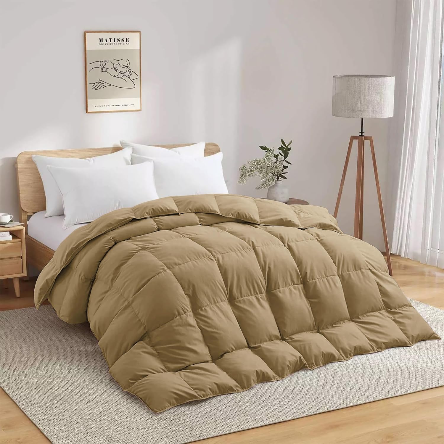 600 GSM Heavy Winter Comforter King Size (90"X106") - 600 GSM Microfiber Super Soft Fluffy for Winter Comforter/Rajai/Duvet/Blanket King Size - Beige Color