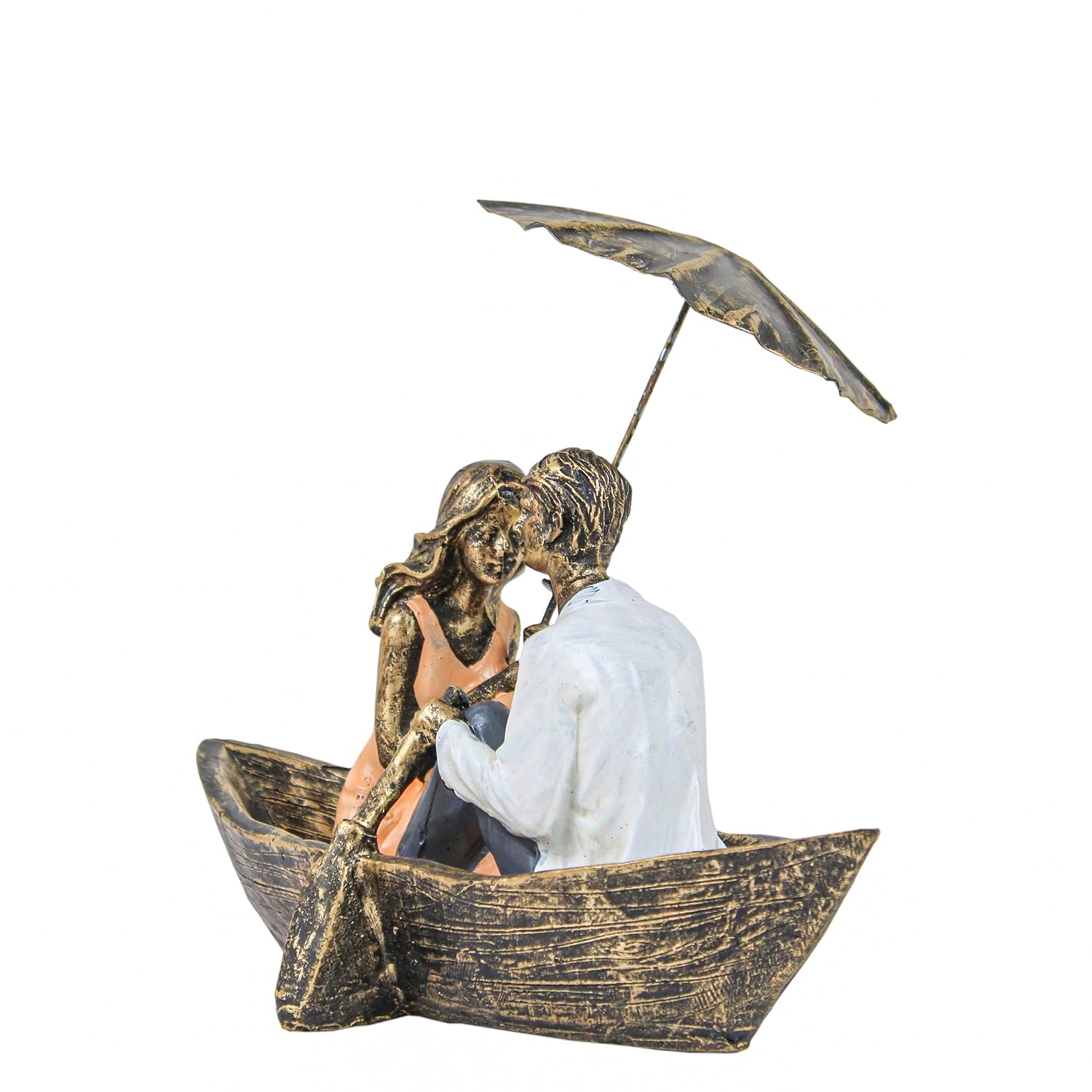 Valentine Gift for Girlfriend Boyfriend Husband Wife Girls Boys Birthday Wedding Anniversary Romantic Boat Couple Showpiece for Home Decor Living Room Table,23 Cm,5 Cm,Gold