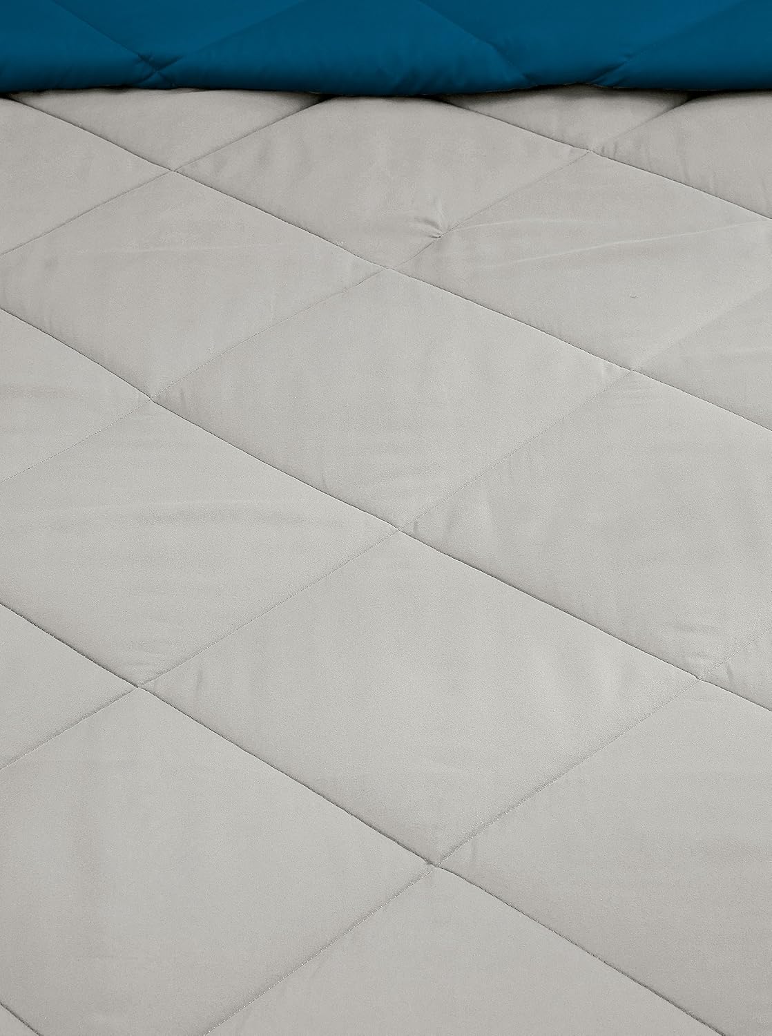 Solimo Microfibre Reversible Comforter, Double (Ash Grey & Deep Teal, 200 GSM)