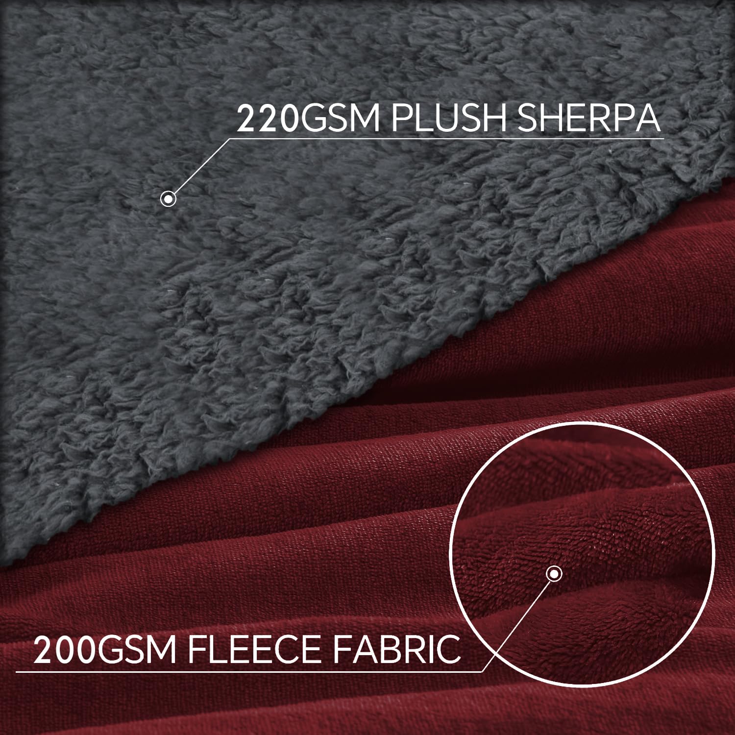 Homestan Fleece Sherpa Blanket for Winter Single Bed 400GSM,Soft Quilt Blanket for Comfort & Warmth (60X90 Inches, Maroon)